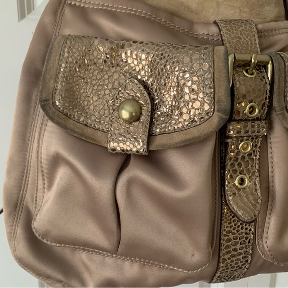 Coach Maggie Madison Gold Bronze Crinkled Leather Hobo Bag 13895 - Picture 3 of 16